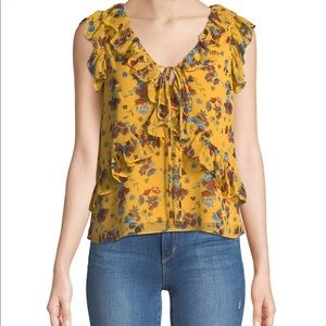 Rebecca Minkoff ruffled floral georgette top S